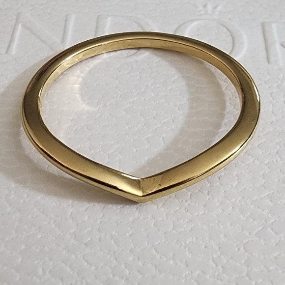 Pandora Polished Wishbone Ring 14k gold plating Sise 60 US 9 - Picture 7 of 7
